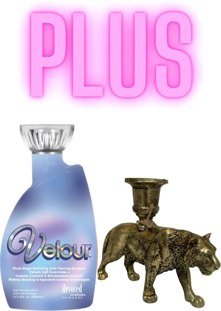 Devoted Creations Velour 400ml PLUS Kandelaar Tijger Bronze