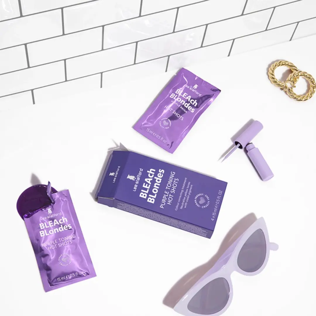 Lee Stafford Bleach Blondes Purple Toning Hot Shots - 4x15ml