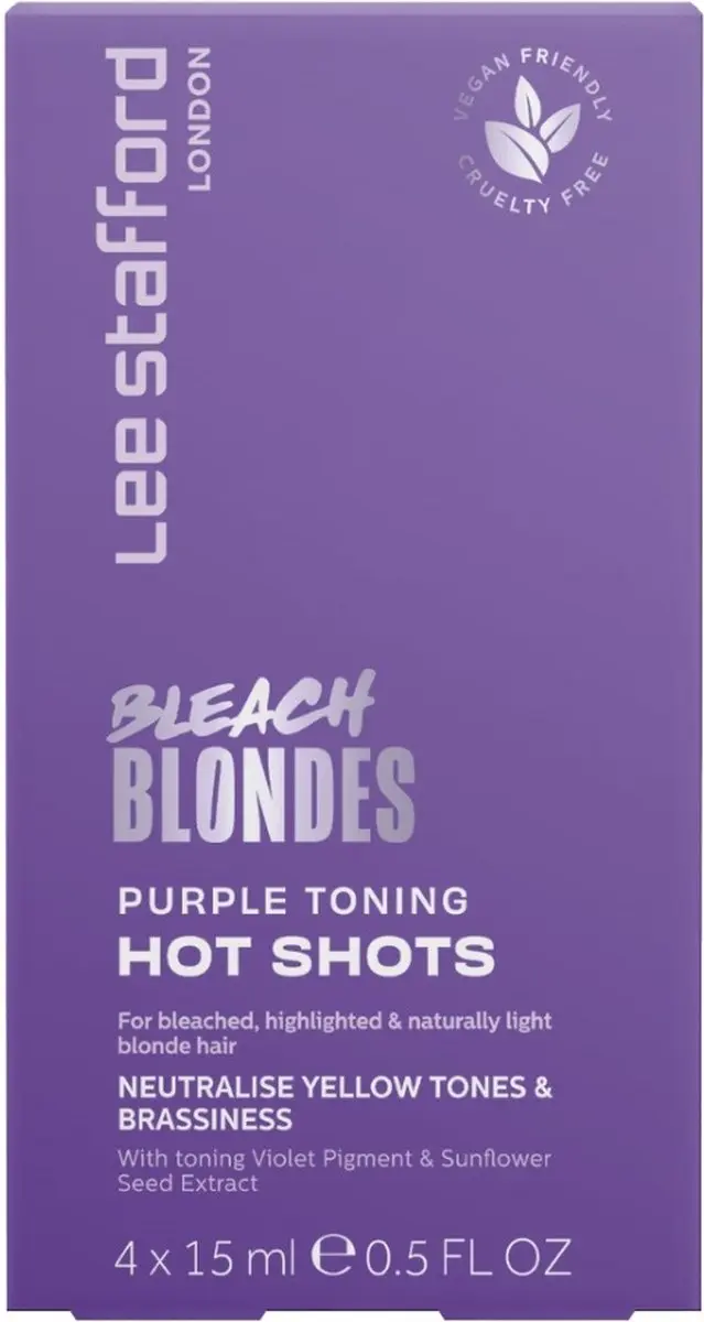 Lee Stafford Bleach Blondes Purple Toning Hot Shots - 4x15ml