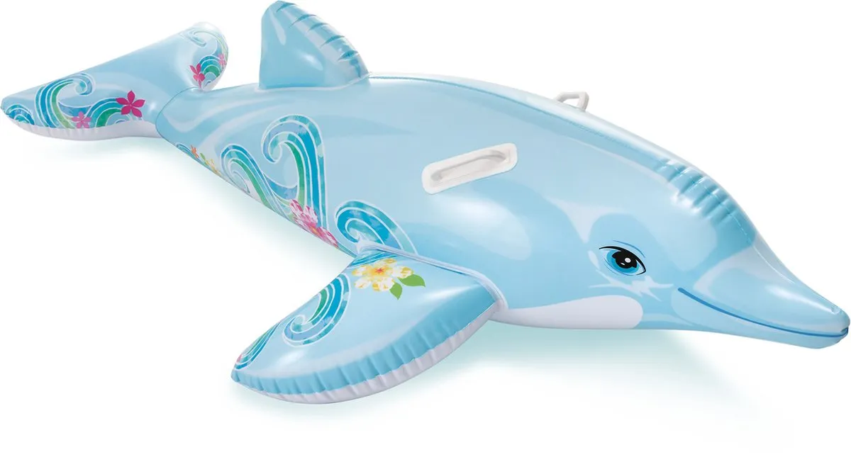 Intex Dolfijn Giant Ride-On Lichtblauw