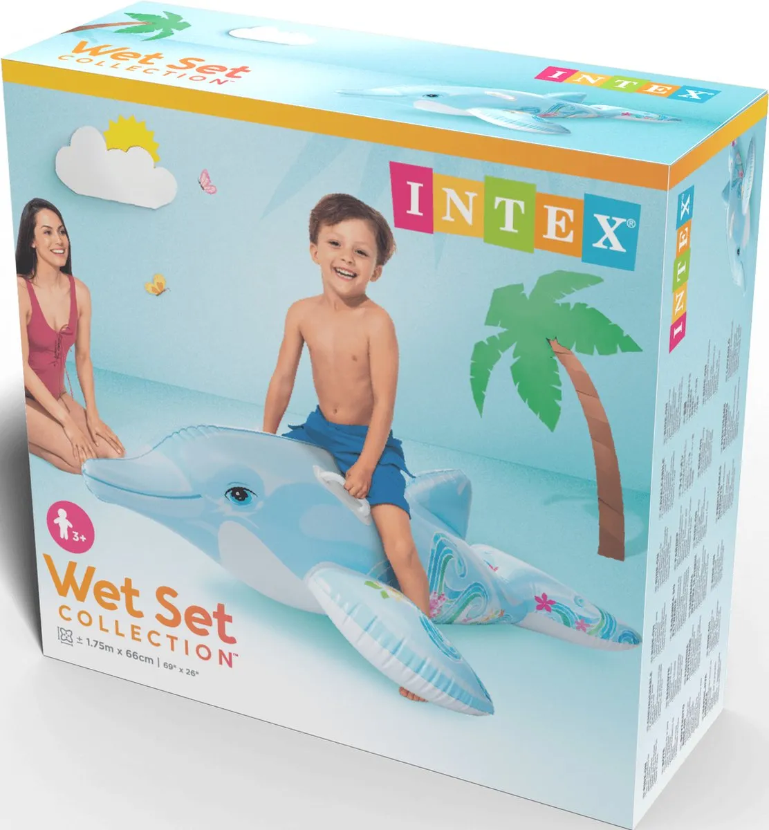 Intex Dolfijn Giant Ride-On Lichtblauw