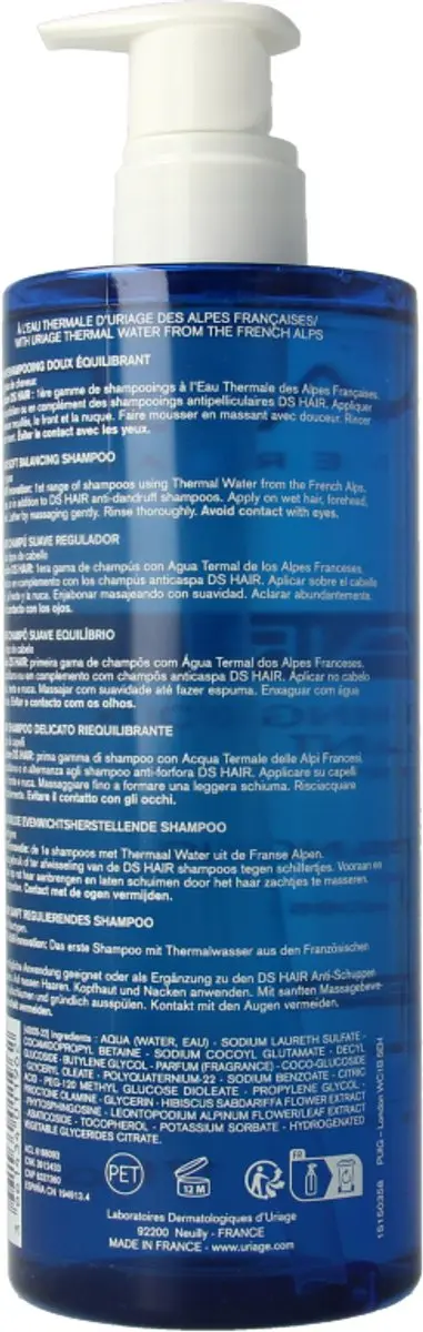 Uriage DS Hair Milde Evenwichtsherstellende Shampoo 500ml