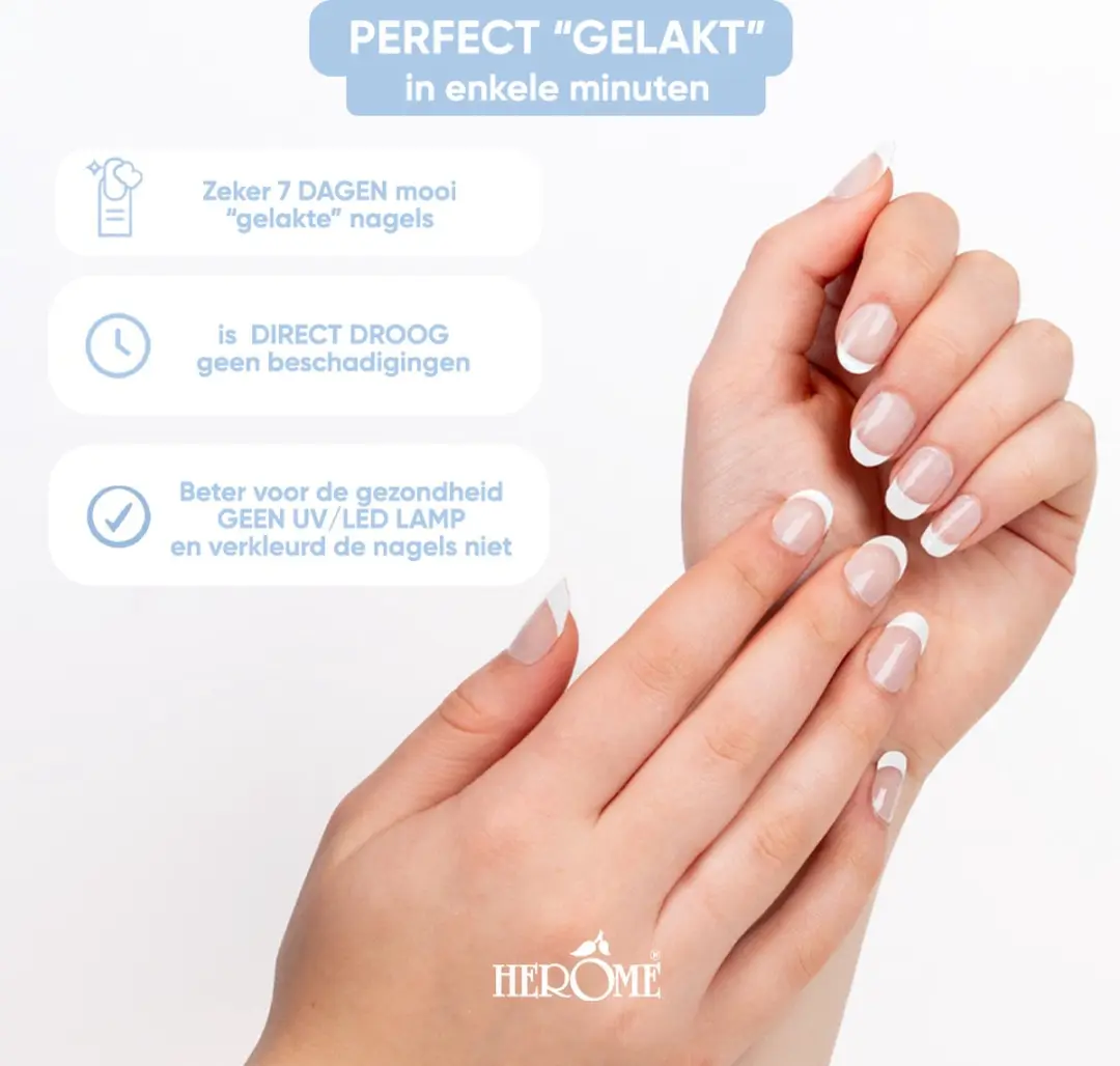 Herome Nail Wraps French Manicure Clear - 20 Stuks