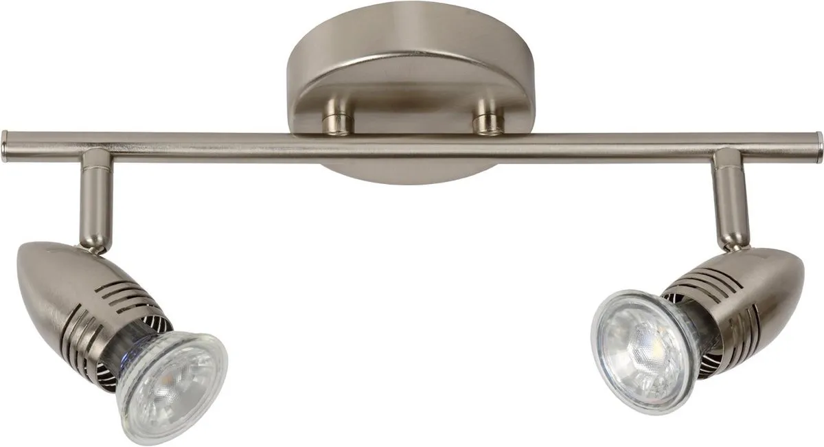 Lucide CARO-LED Plafondspot LED GU10 2x5W 2700K - Mat chroom