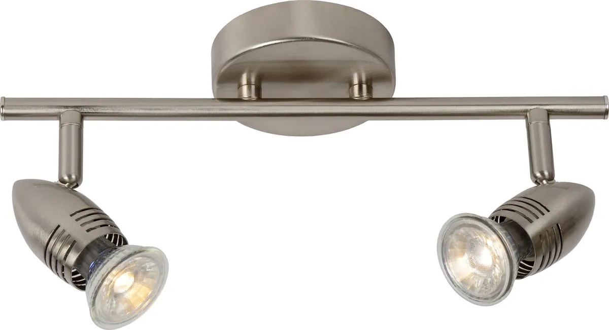Lucide CARO-LED Plafondspot LED GU10 2x5W 2700K - Mat chroom