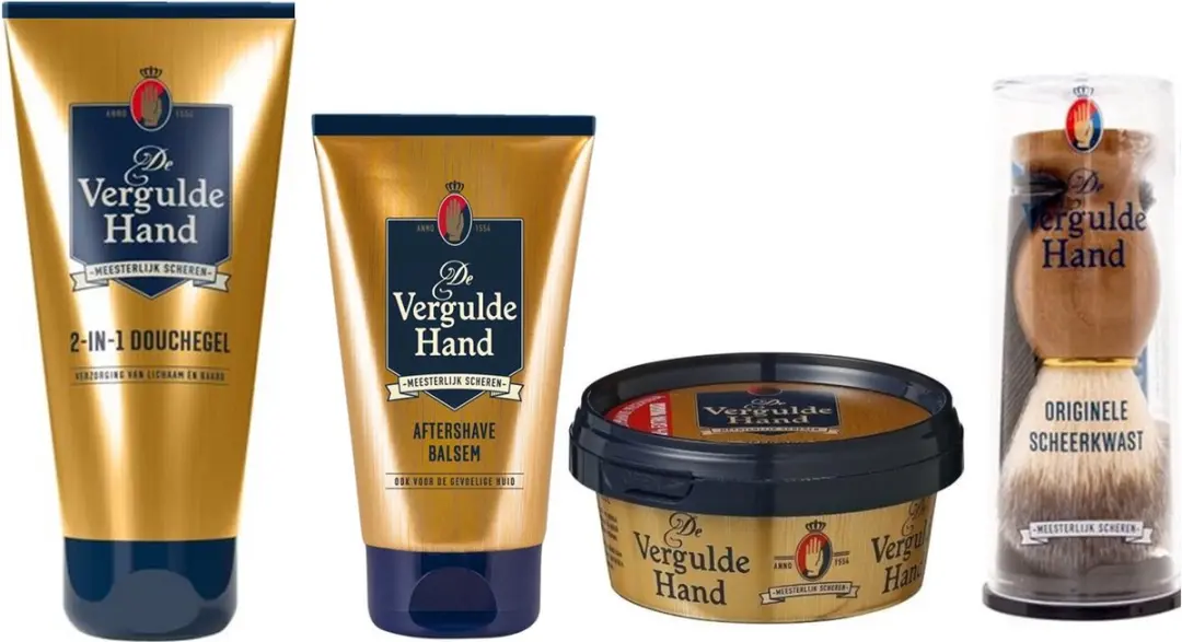 Vergulde Hand 4-delige Scheerset