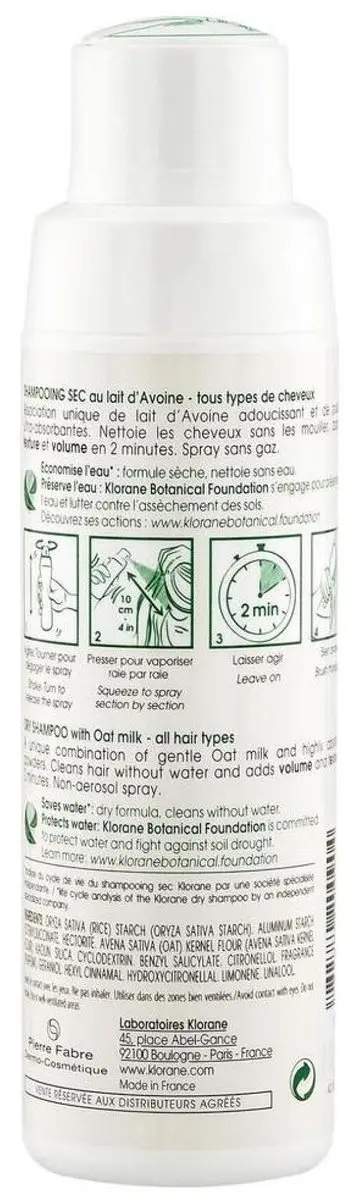 Klorane Droogshampoo Havermelk 50ml