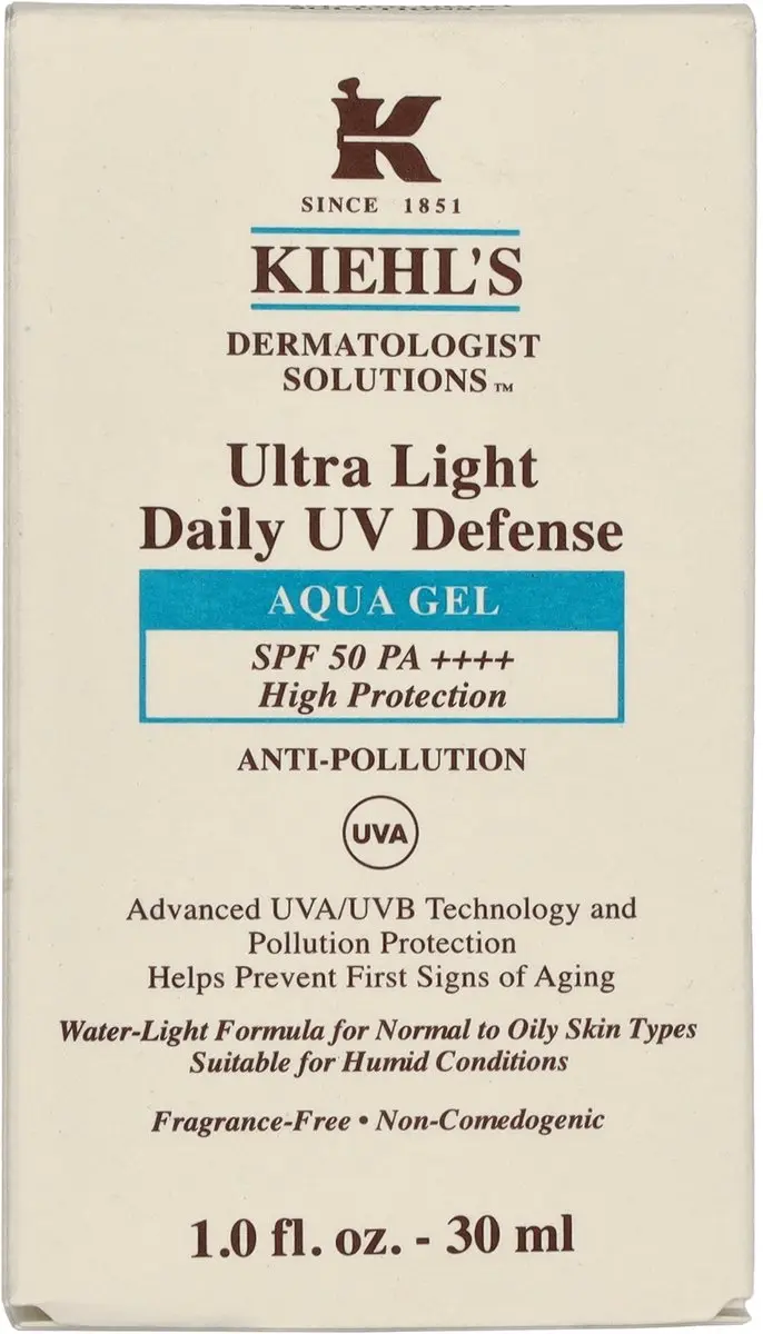Kiehl's Ultra Light Daily UV Defense Aqua Gel SPF 50 - 30ml