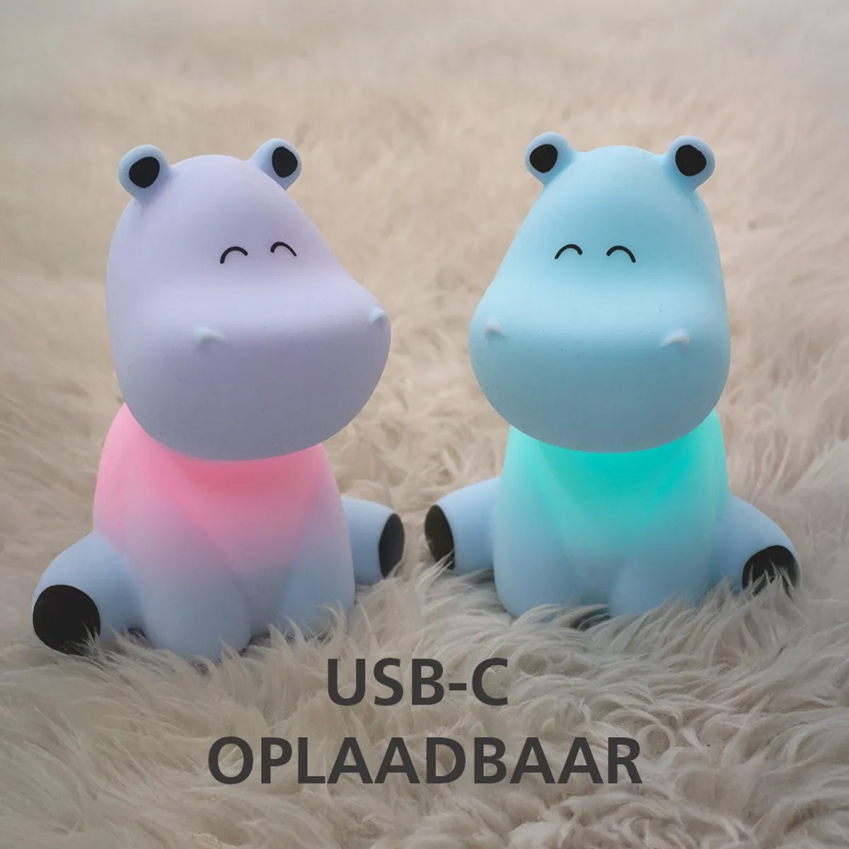 Eglo Castellino Nijlpaard Nachtlampje - Blauw - RGB & Wit Licht - Oplaadbaar