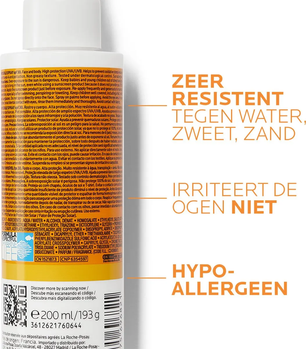 La Roche-Posay Anthelios Onzichtbare Spray SPF30 200ml