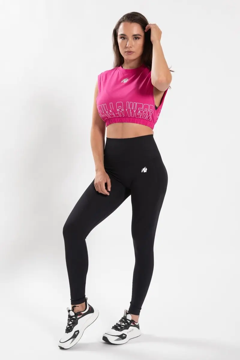 Gorilla Wear Albion Oversized Crop Top Roze XS - afbeelding 6 van 6
