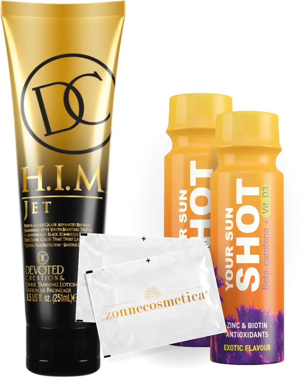 Devoted Creations HIM Jet + Your Sun Shots Verfrissingsdoekjes 250ml