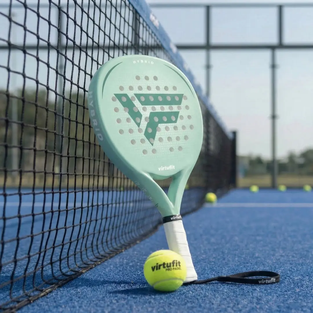 Virtufit Hybrid Padelracket Mint Groen - Druppelvormig - 365g - Carbon/EVA - afbeelding 3 van 6