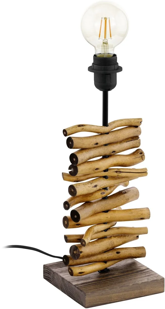 Eglo Seahouse Tafellamp E27 - 15 cm - Zwart/Bruin