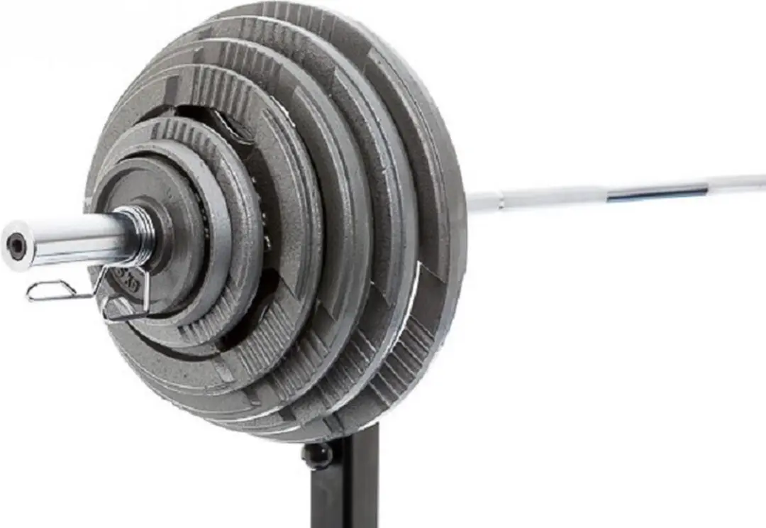 Muscle Power Opbergrek voor Kettlebells/Dumbbells - 1x 1.25kg Gietijzeren Halterschijf - Zwart