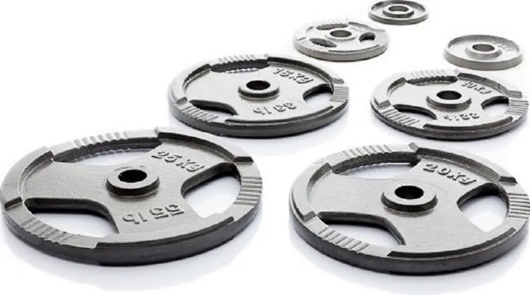 Muscle Power Opbergrek voor Kettlebells/Dumbbells - 1x 1.25kg Gietijzeren Halterschijf - Zwart