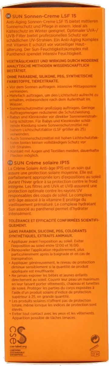 Annemarie Börlind Anti-Aging Zonnebrandcrème SPF 15 - 75ml