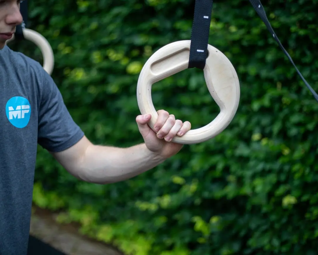 Muscle Power Suspension Trainer Multigrip Ringen - Hout - Zwart/Bruin