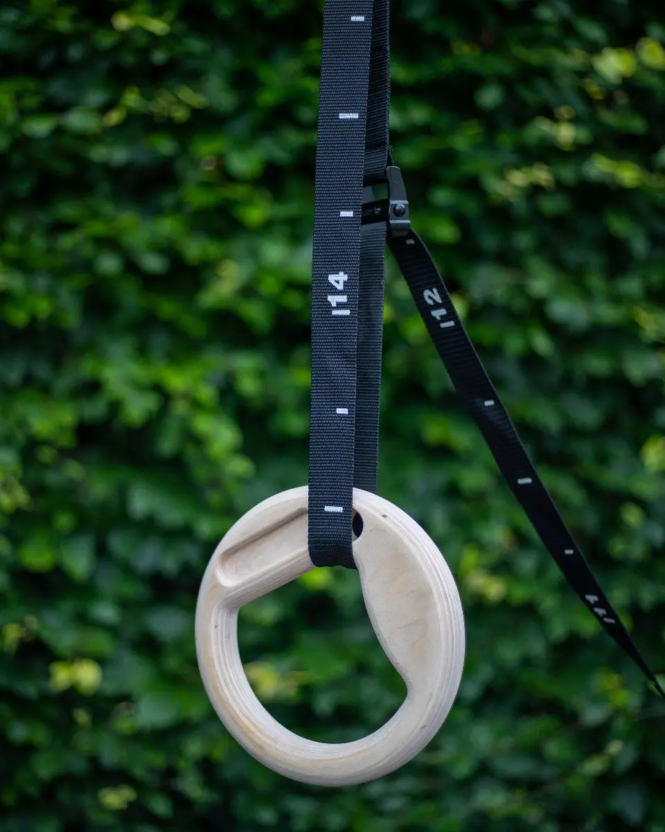 Muscle Power Suspension Trainer Multigrip Ringen - Hout - Zwart/Bruin