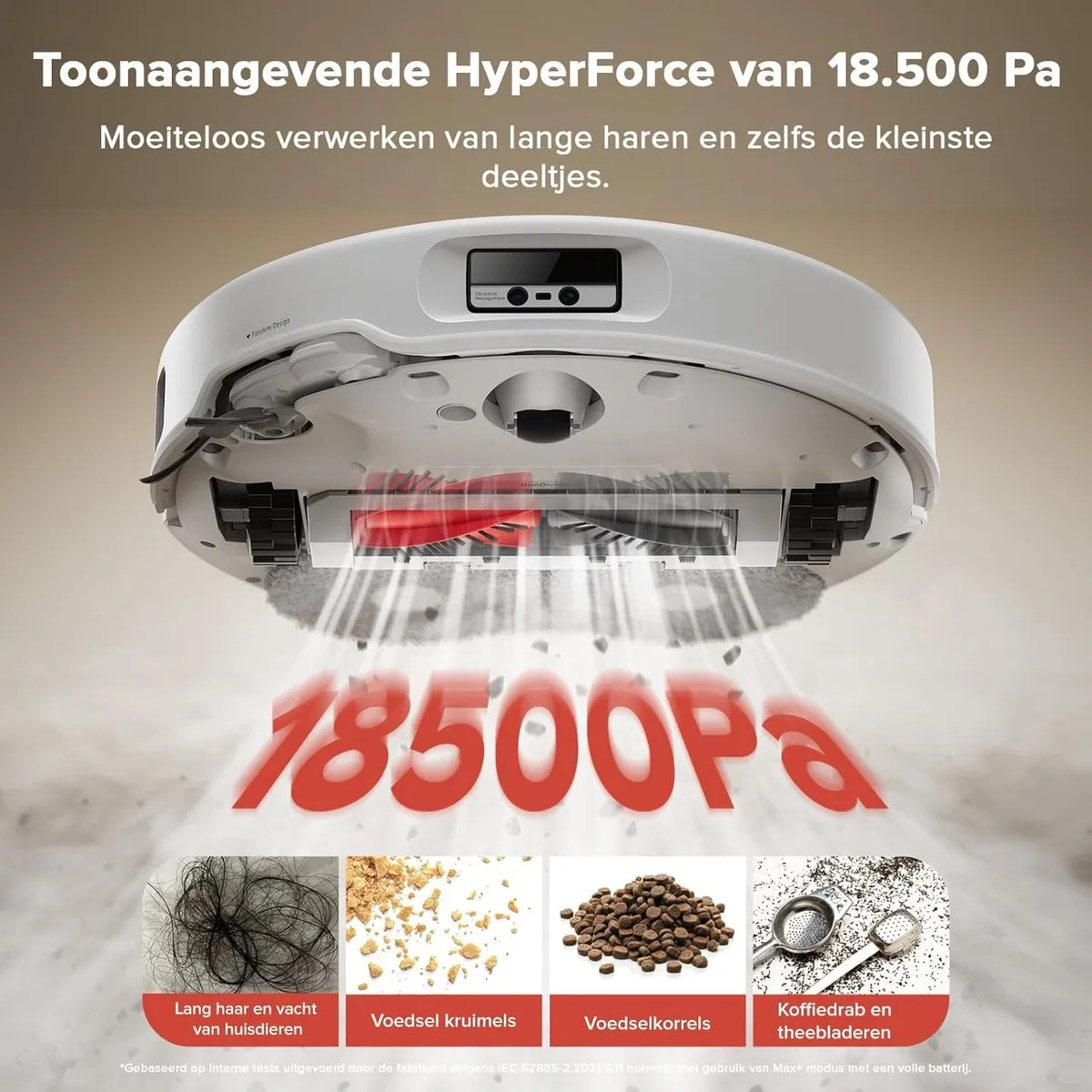 Roborock Qrevo Curv Robotstofzuiger - 18500 Pa - Wit