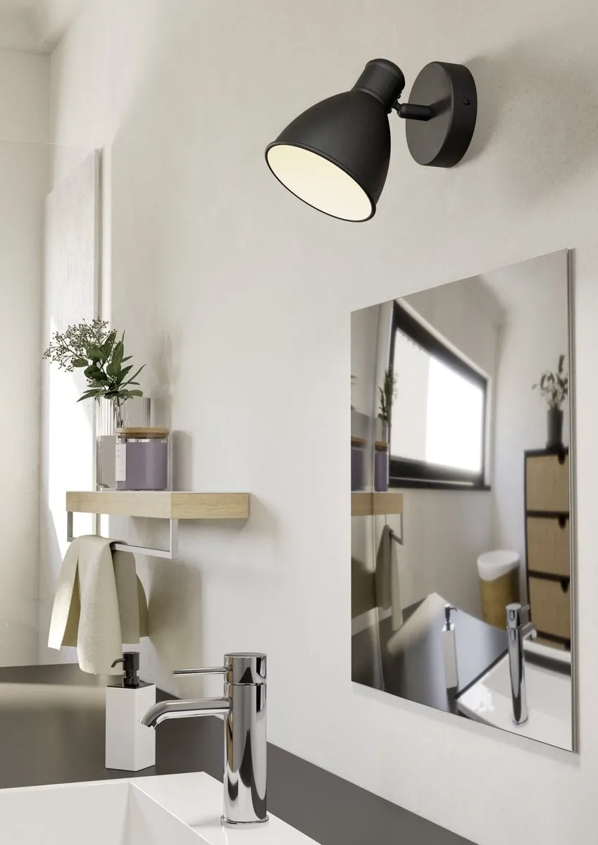 Eglo San Peri 1 Wandlamp LED 10W - 13cm - Zwart/Wit - afbeelding 6 van 6