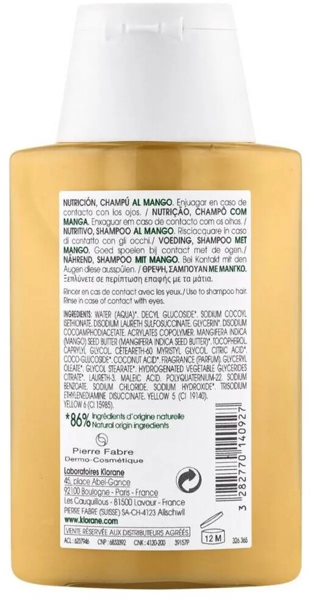 Klorane Droog Haar Shampoo Mango 100ml