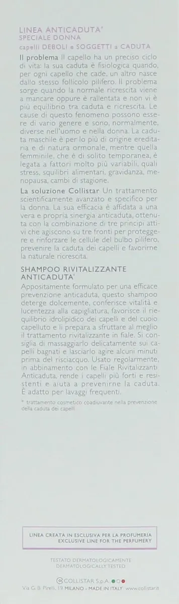 Collistar Anti-Hair Loss Revitalizing Shampoo 250ml - afbeelding 5 van 6