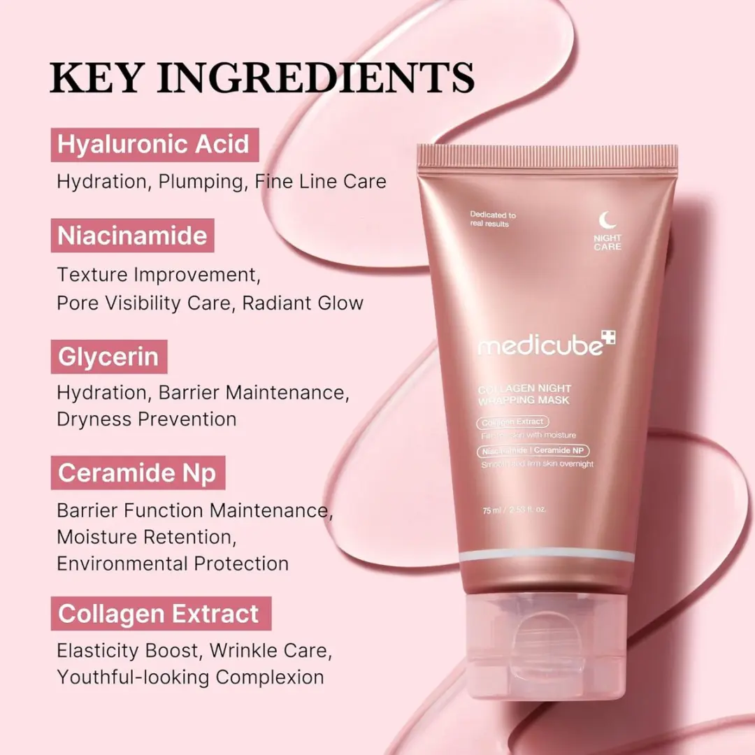 Medicube Collagen Night Wrapping Mask 75ml - Roze