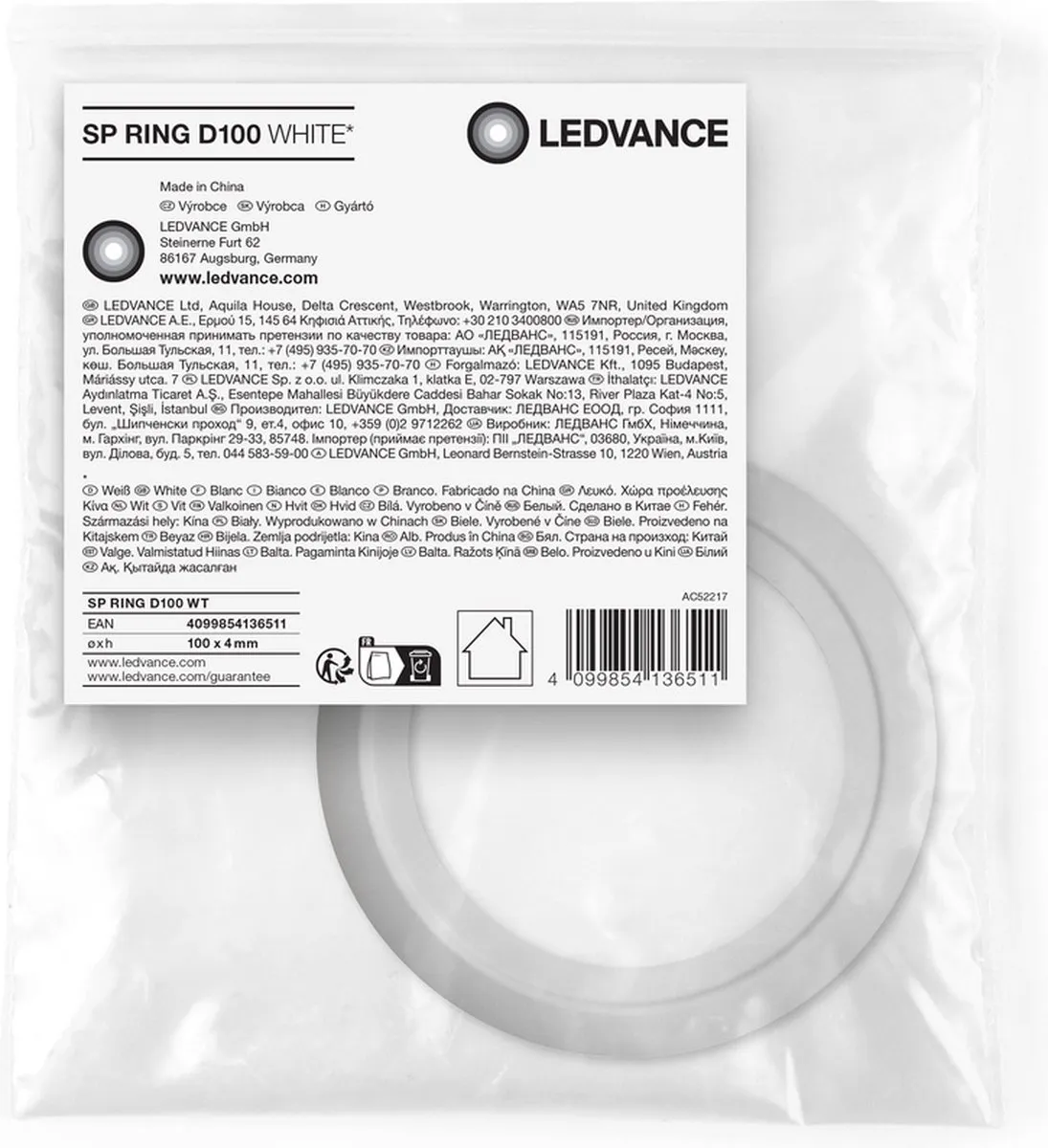 LEDVANCE Spot Ring D100 Wit - afbeelding 2 van 3