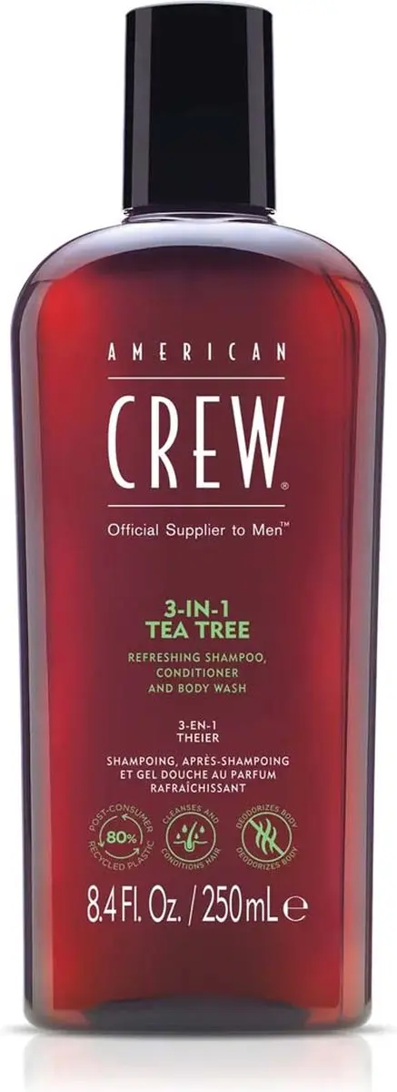 American Crew 3-in-1 Tea Tree Shampoo Conditioner Body Wash 100ml