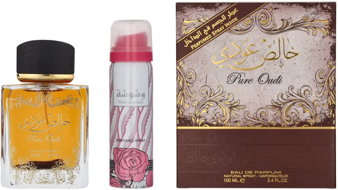 Lattafa Pure Oudi Giftset - 100ml Eau de Parfum + 50ml Deospray