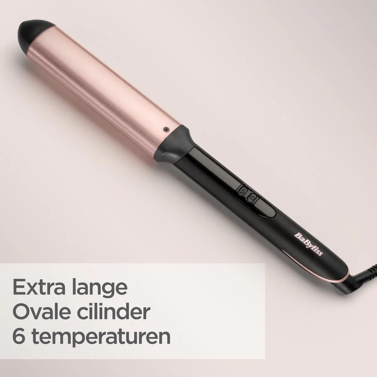 Babyliss Oval Krultang C457E 28x140mm - 6 Temperaturen - Zwart Roze