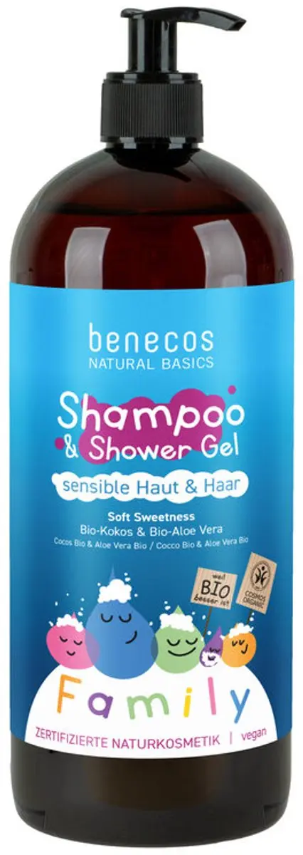 Benecos Natural Basics Shampoo & Douchegel Soft Sweetness 950ml