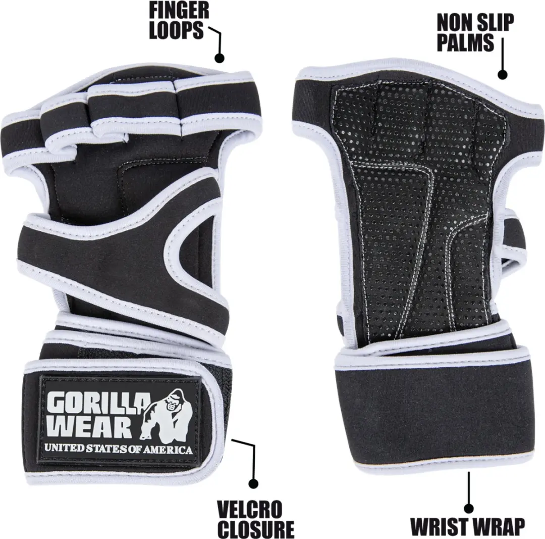 Gorilla Wear Yuma Krachtsport Handschoenen XL - Zwart/Wit