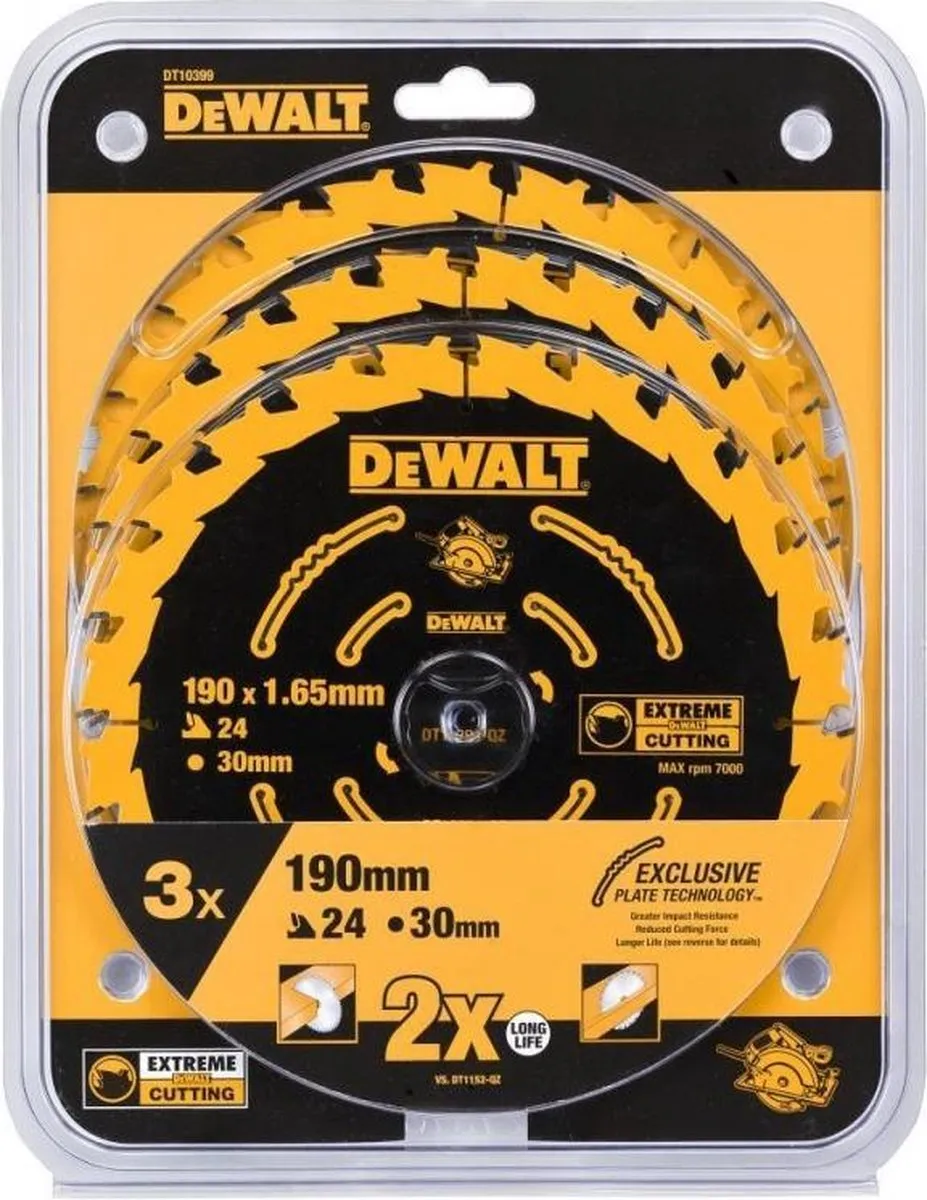 DeWalt Extreme DT10399-QZ Cirkelzaagblad Multimateriaal 190mm 24T