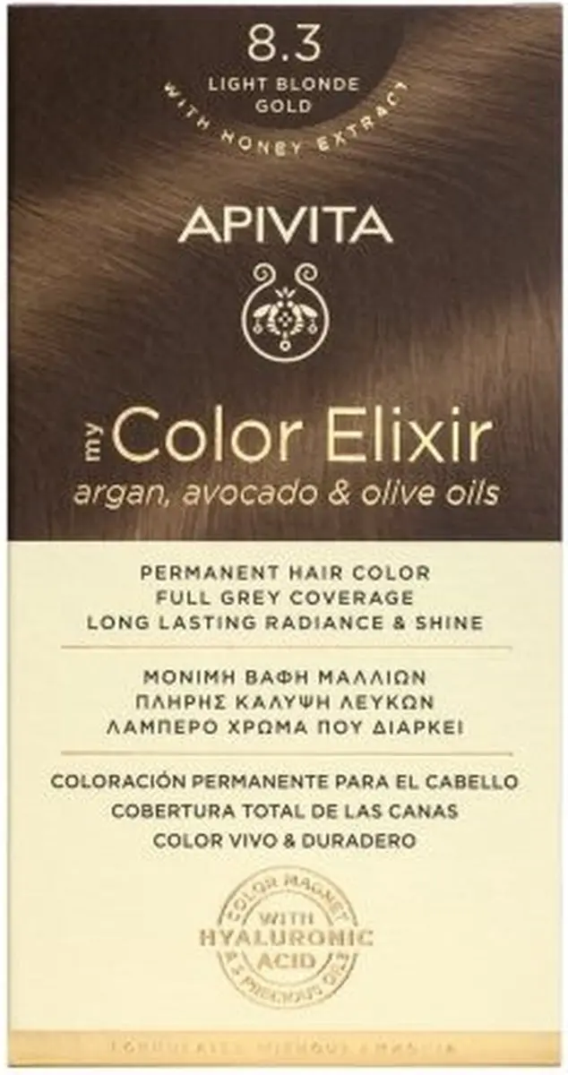 Apivita Hair Colour Elixir 8.3 Light Blonde Gold - 50ml