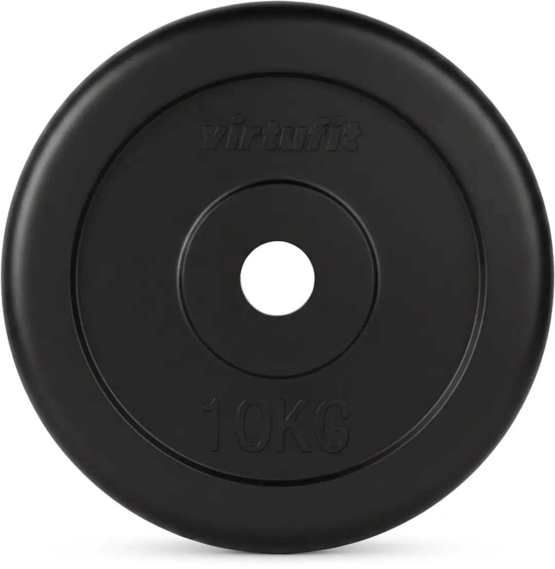 Virtufit Rubberen Halterset 60kg - Incl. stang & schijven - Zwart