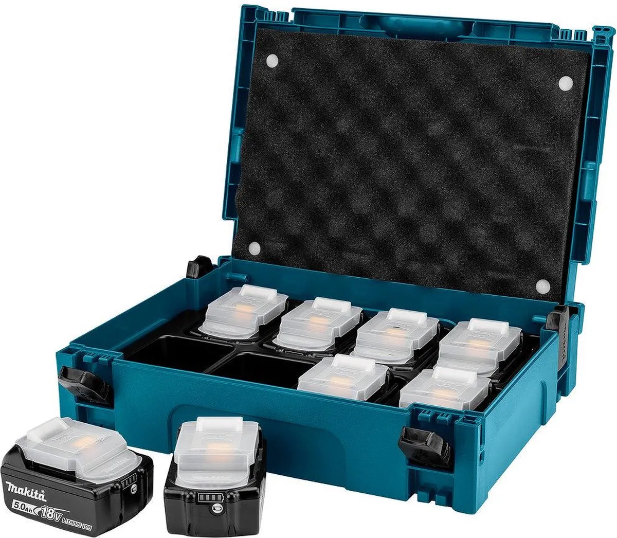 Makita 839742-7 Kofferinzet - 8x BL1850B Accuplekken