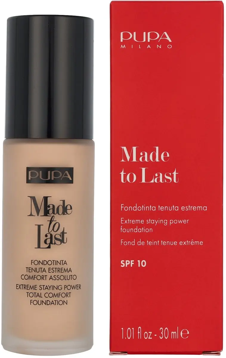 Pupa Made To Last Foundation 020 Light Beige - 30ml