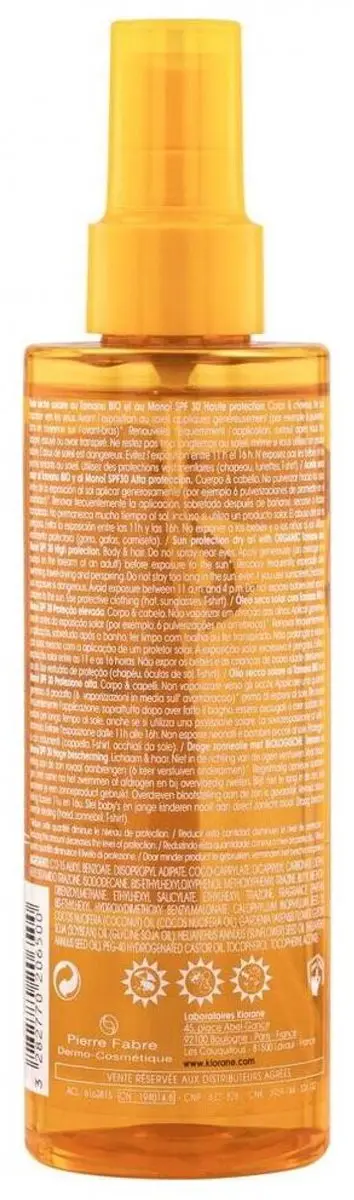 Klorane Polysianes Solar Dry Oil SPF30 - 200ml