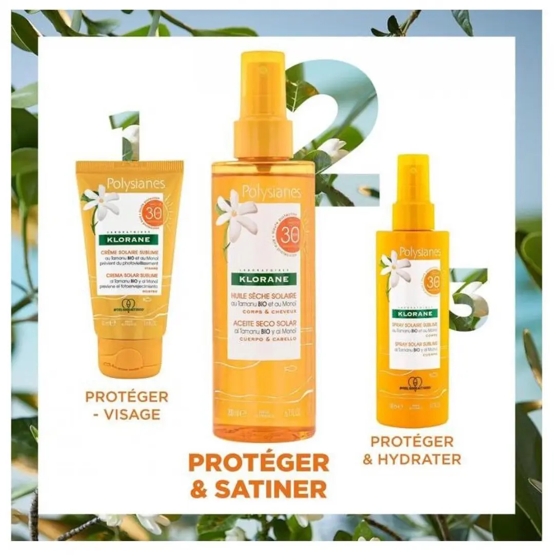 Klorane Polysianes Solar Dry Oil SPF30 - 200ml