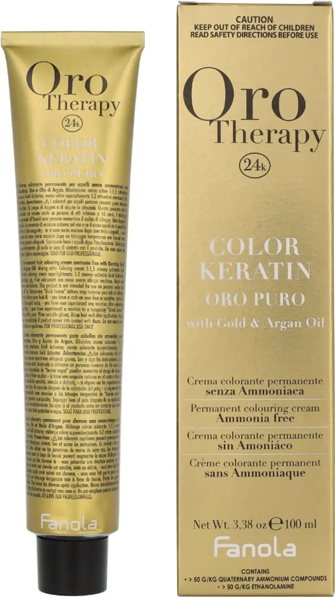 Fanola Orotherapy Permanent Haarkleur 4.14 Cocoa 100ml