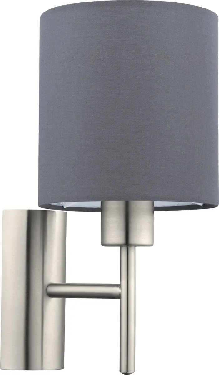 Eglo Pasteri Wandlamp 1 Licht - Nikkel-Mat Grijs