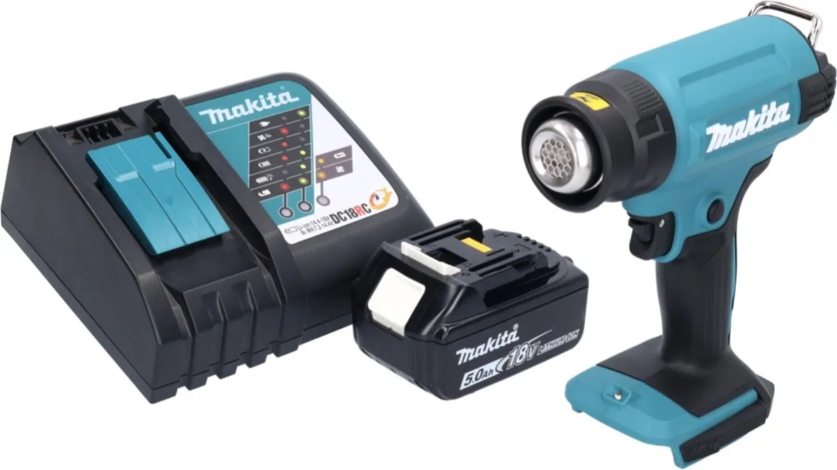 Makita DHG 180 RT1 Heteluchtpistool 18V - 550°C - 5,0Ah - afbeelding 5 van 5