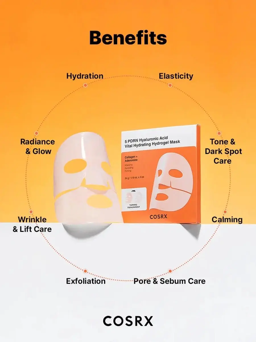 CosRx 5 PDRN Hyaluronzuur Hydrogel Masker - 3 Stuks