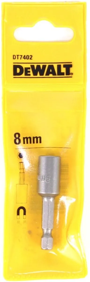 DeWalt DT7402 Magnetische zeskantdopsleutel 8mm - Grijs