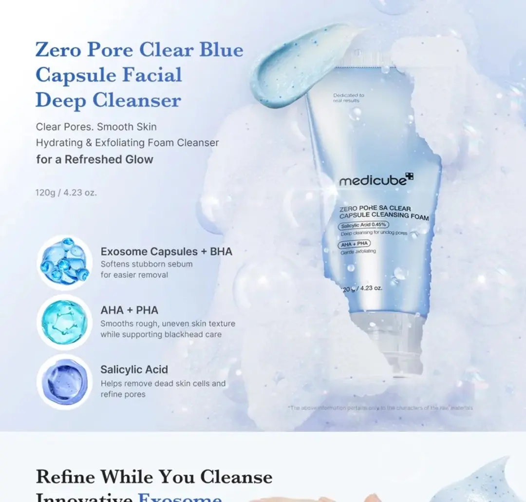 Medicube Zero Pore SA Clear Capsule Cleansing Foam 120ml
