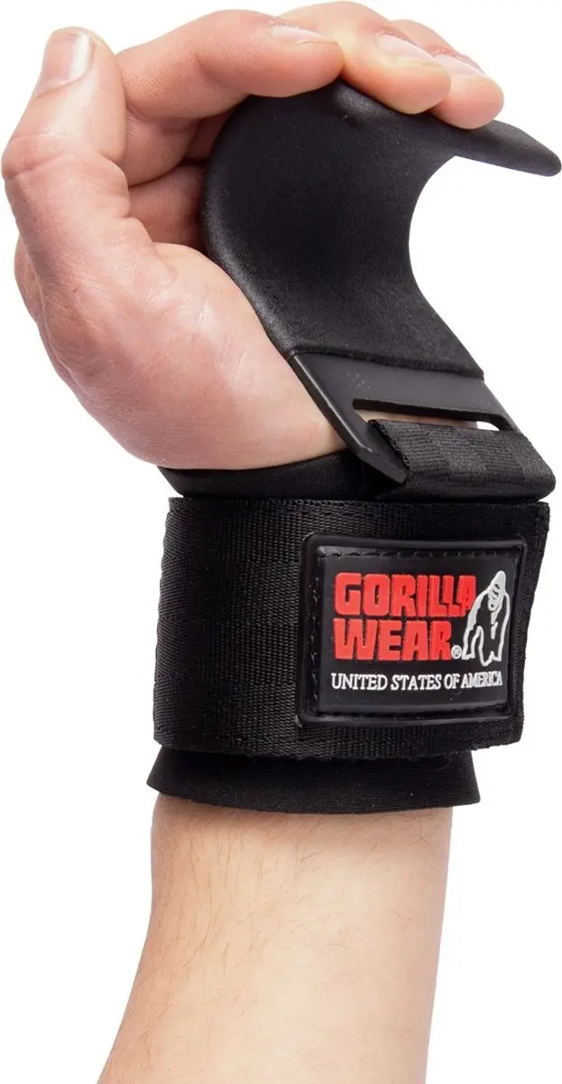 Gorilla Wear Weightlifting Hooks - Zwart
