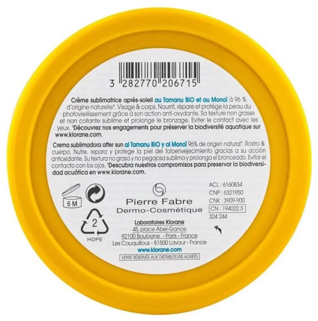 Klorane Polysianes Aftersun Sublimating Cream 200ml