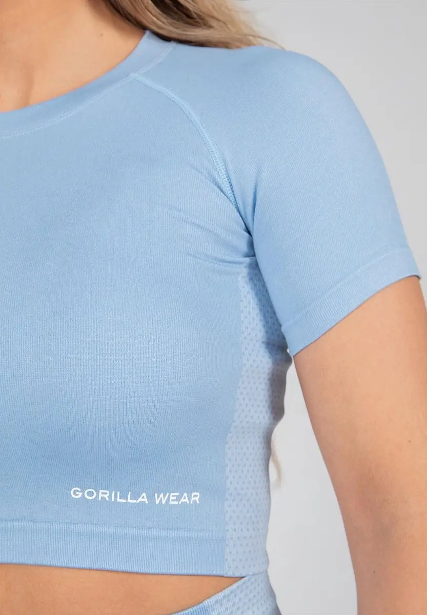 Gorilla Wear Selah Seamless Crop Top - Lichtblauw XS/S